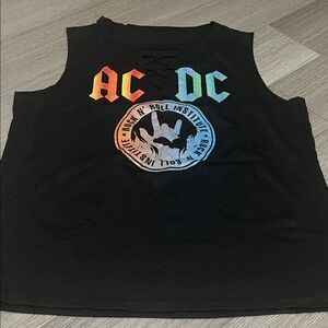 AC/DC Black Sleeveless Top